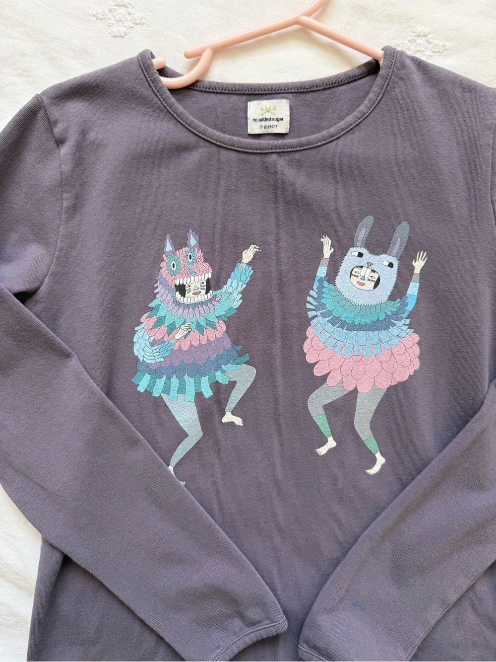 No Added Sugar Purple Long Sleeve Graphic Tee Size 7-8 Years
